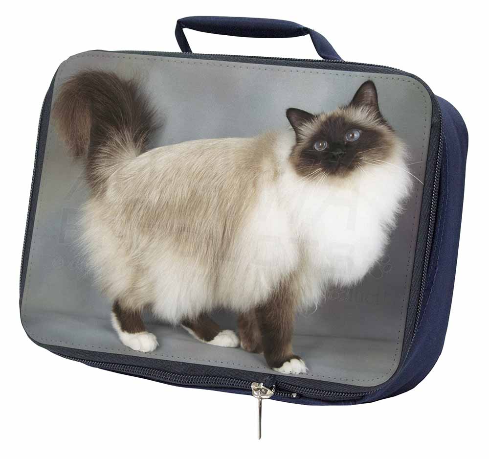 Promotional Gorgeous Birman Cat Navy Insulated School Lunch Box