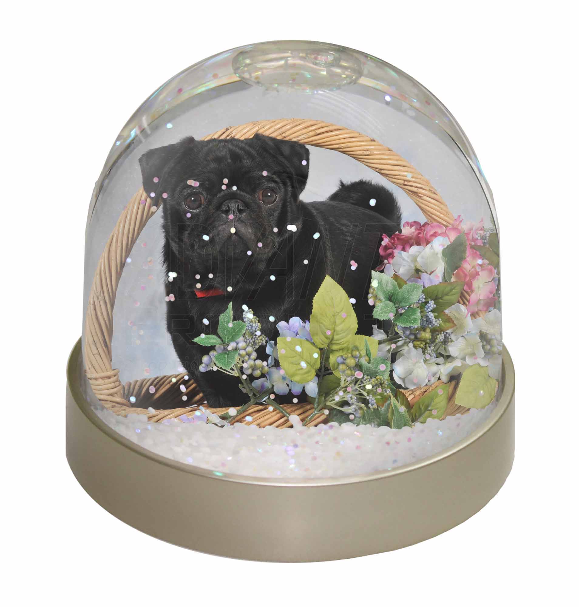 Black Pug Dog Snow Dome Globe Waterball Animal Christmas Gift eBay