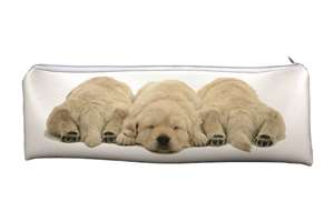 Golden Retriever Puppy Dogs Large, Long School Pencil Case