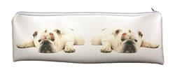 Bulldog Print Extra Long, Large Pencil Case School or Office AD-BU6CA