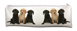 Large, Long School Pencil Case Yellow+Black Labrador Puppies