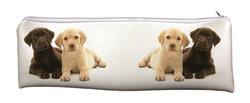 Large School Pencil Case Yellow+Chocolate Labrador Puppies