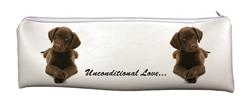 Chocolate Labrador Puppy Large School Pencil Case 