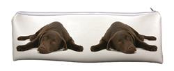 Large, Long Pencil Case School Chocolate Labrador Dog