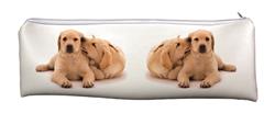 Large, Long Pencil Case Back to School Yellow Labrador Dogs