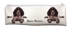 Large, Long School Pencil Case Blue Roan Cocker Spaniel