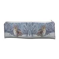 Wild Lynx in Snow Large, Long Pencil Case Back to School