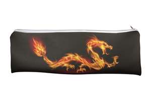 Stunning Fire Flame Dragon on Black Large Pencil Case