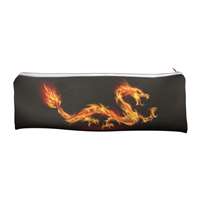 Stunning Fire Flame Dragon on Black Large Pencil Case