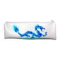 Stunning Blue Fire Flame Dragon on White Large Pencil Case