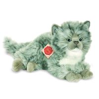 Teddy Hermann Large Silver Grey Fluffy Cat Soft Plush Toy Gift