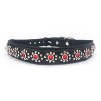 Small Black Cat or Puppy Dog Collar With Flower Jewel Fits Neck 9-10.5"