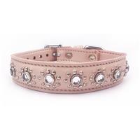 Medium Jewelled Baby Pink Dog Collar, Fits Neck Size; 11-12" 3001