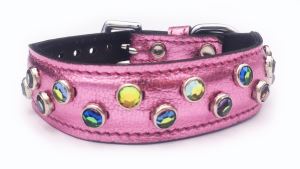 Small Metallic Jewelled Pet Collars