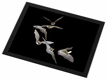 Bats in Flight Black Rim High Quality Glass Placemat