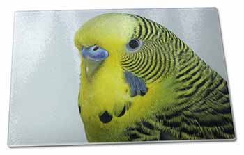 Large Glass Cutting Chopping Board Yellow Budgerigar, Budgie