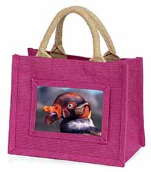 King Vulture Bird of Prey Little Girls Small Pink Jute Shopping Bag