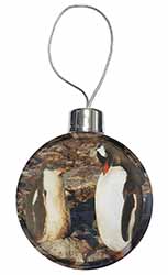 Penguins on Pebbles Christmas Bauble