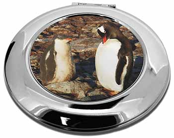 Penguins on Pebbles Make-Up Round Compact Mirror