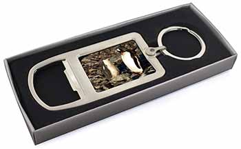 Penguins on Pebbles Chrome Metal Bottle Opener Keyring in Box