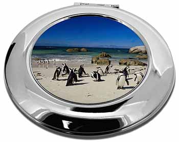 Beach Penguins Make-Up Round Compact Mirror