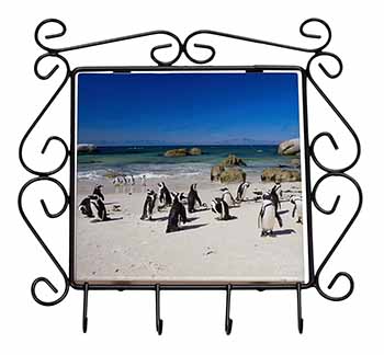 Beach Penguins Wrought Iron Key Holder Hooks