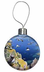 Puffins and Sea Bird Montage Christmas Bauble