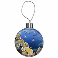 Puffins and Sea Bird Montage Christmas Bauble