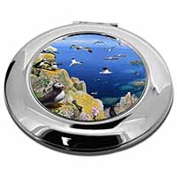 Puffins and Sea Bird Montage Make-Up Round Compact Mirror