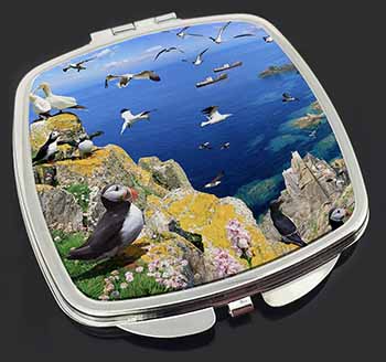 Puffins and Sea Bird Montage Make-Up Compact Mirror