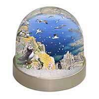 Puffins and Sea Bird Montage Snow Globe Photo Waterball