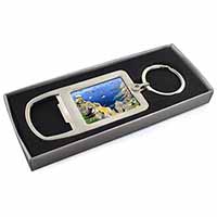 Puffins and Sea Bird Montage Chrome Metal Bottle Opener Keyring in Box