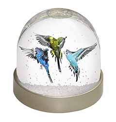 Budgerigars, Budgies in Flight Snow Globe Photo Waterball