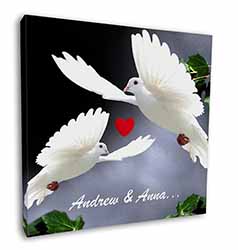 Doves Personalised Valentines Day Gift 12"x12" Canvas Wall Art Picture Print