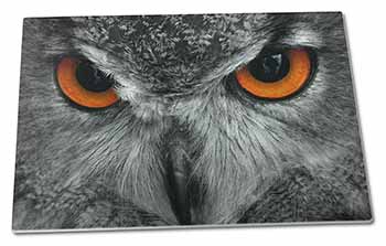 Large Glass Cutting Chopping Board Grey Owl