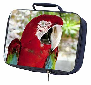 Green Winged Red Macaw Parrot Navy Insulated School Lunch Box/Picnic Bag