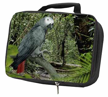 African Grey Parrot Black Insulated School Lunch Box/Picnic Bag