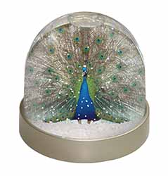 Rainbow Feathers Peacock Snow Globe Photo Waterball