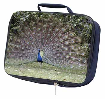 Colourful Peacock Navy Insulated School Lunch Box/Picnic Bag