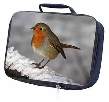 Robin on Snow Wall Navy Insulated School Lunch Box/Picnic Bag