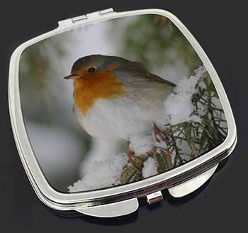 Robin Red Breast in Snow Tree Make-Up Compact Mirror