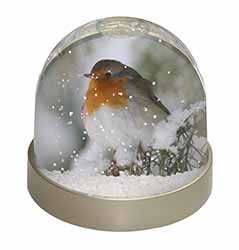 Robin Red Breast in Snow Tree Snow Globe Photo Waterball