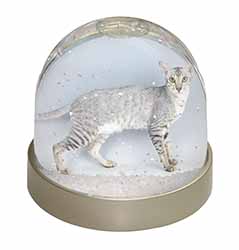 Oriental Black+Silver Cat Snow Globe Photo Waterball