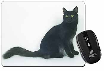 Black Turkish Angora Cat Computer Mouse Mat