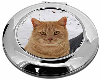 Pretty Ginger Cat Make-Up Round Compact Mirror