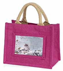 Spirit Cat on Kitten Watch Little Girls Small Pink Jute Shopping Bag