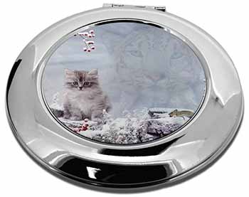 Spirit Cat on Kitten Watch Make-Up Round Compact Mirror