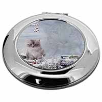 Spirit Cat on Kitten Watch Make-Up Round Compact Mirror