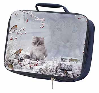 Spirit Cat on Kitten Watch Navy Insulated School Lunch Box/Picnic Bag