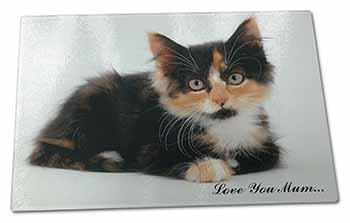 Large Glass Cutting Chopping Board Cute Tortie Kitten 